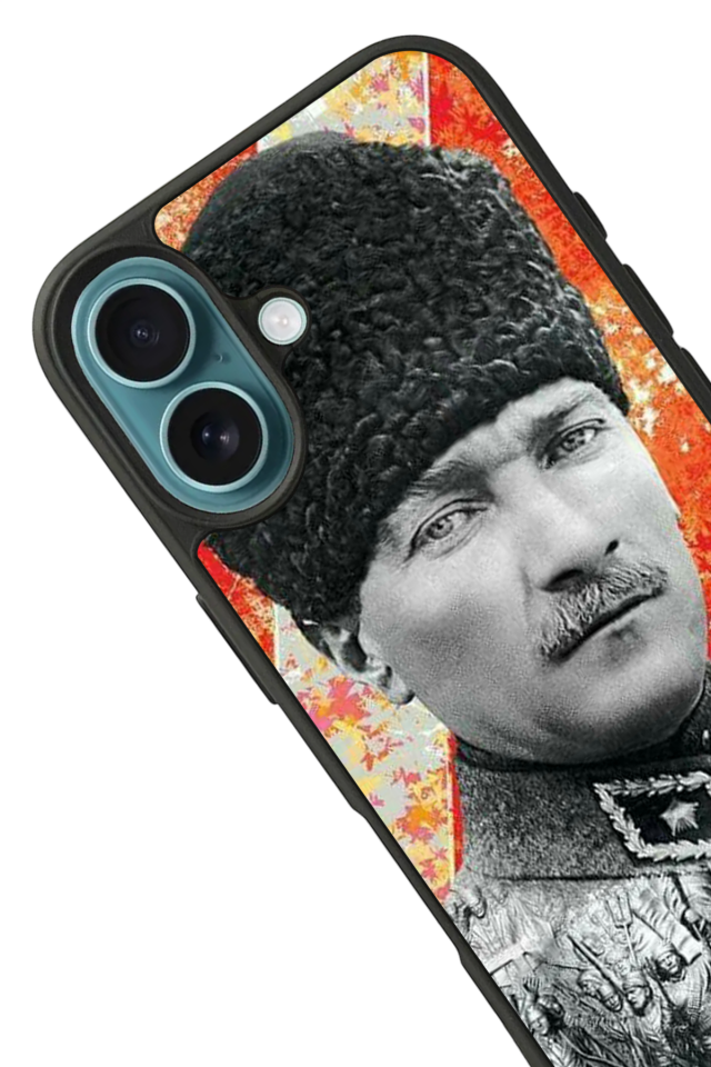 iPhone 16 Uyumlu Mustafa Kemal Ataturk Tasarımlı Glossy Premium Kılıf