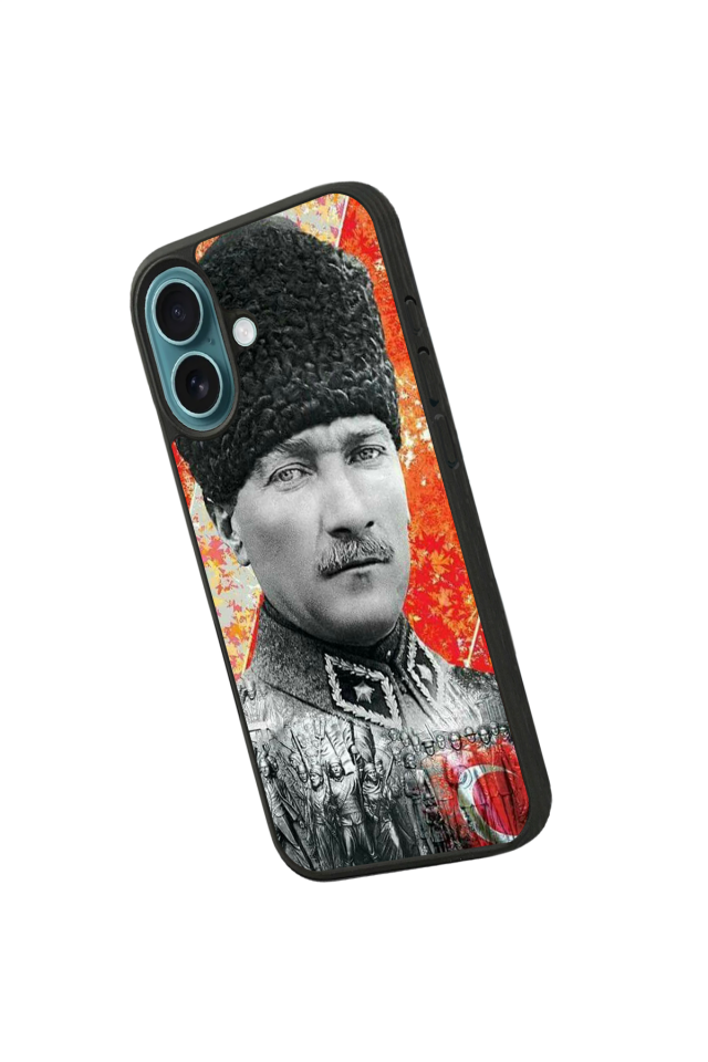 iPhone 16 Uyumlu Mustafa Kemal Ataturk Tasarımlı Glossy Premium Kılıf