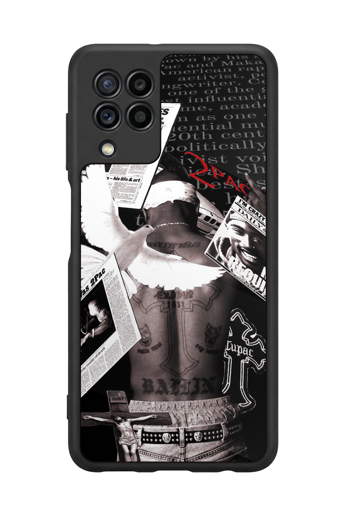 Samsung Galaxy M22 Uyumlu Tupac Tasarımlı Glossy Premium Kılıf