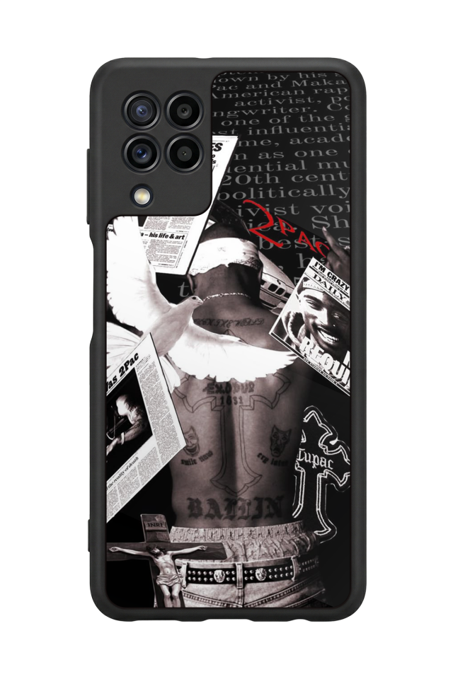 Samsung Galaxy M22 Uyumlu Tupac Tasarımlı Glossy Premium Kılıf