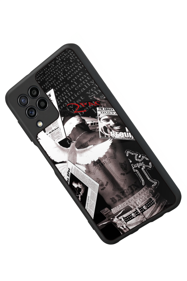 Samsung Galaxy M22 Uyumlu Tupac Tasarımlı Glossy Premium Kılıf