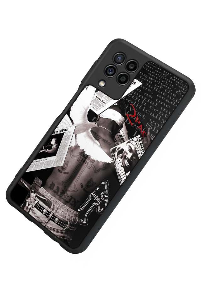 Samsung Galaxy M22 Uyumlu Tupac Tasarımlı Glossy Premium Kılıf