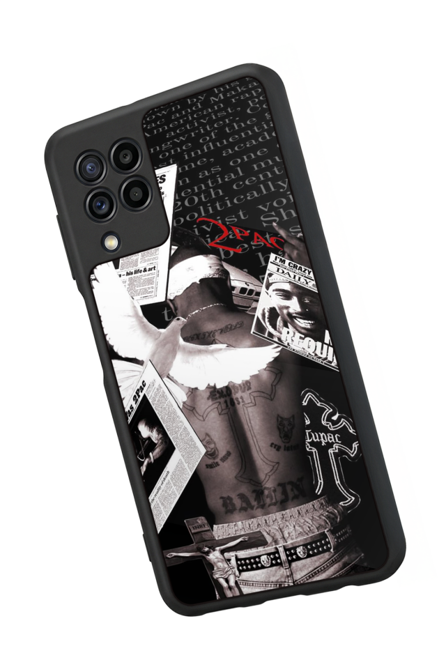 Samsung Galaxy M22 Uyumlu Tupac Tasarımlı Glossy Premium Kılıf