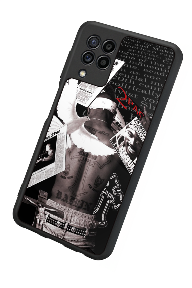 Samsung Galaxy M22 Uyumlu Tupac Tasarımlı Glossy Premium Kılıf