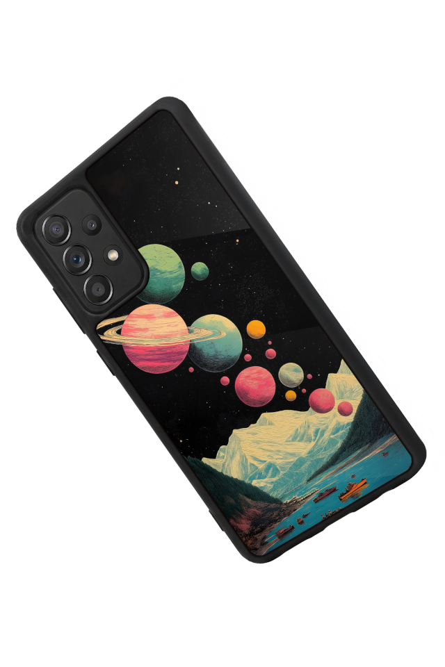 Samsung Galaxy A72 Uyumlu Uzay Tasarımlı Glossy Premium Kılıf