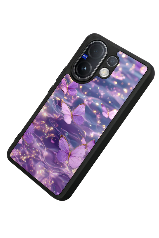 Vivo V60 Uyumlu Kelebek Tasarımlı Glossy Premium Kılıf