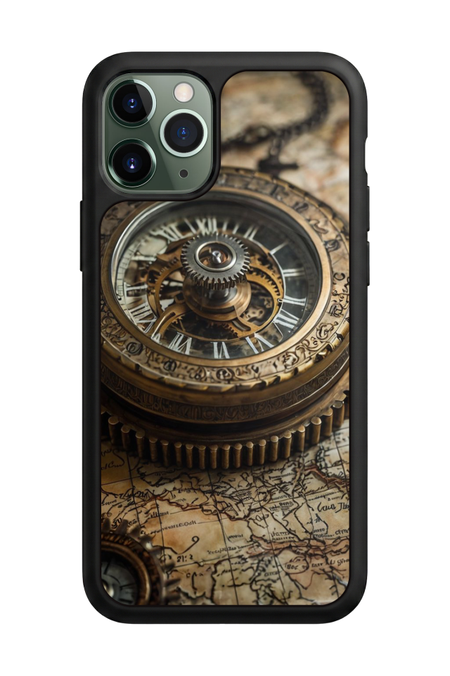 iPhone 11 Pro Max Uyumlu Pusula Tasarımlı Glossy Premium Kılıf