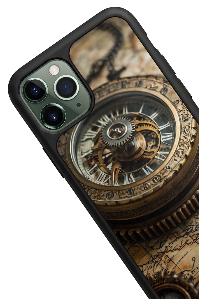 iPhone 11 Pro Max Uyumlu Pusula Tasarımlı Glossy Premium Kılıf