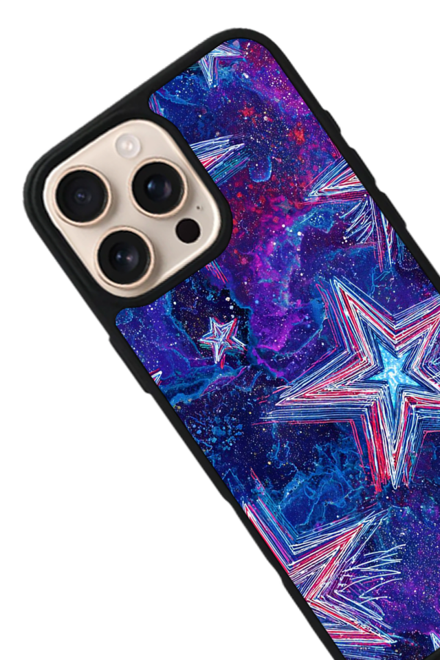 iPhone 16 Pro Uyumlu Retro Yildizlar Tasarımlı Glossy Premium Kılıf