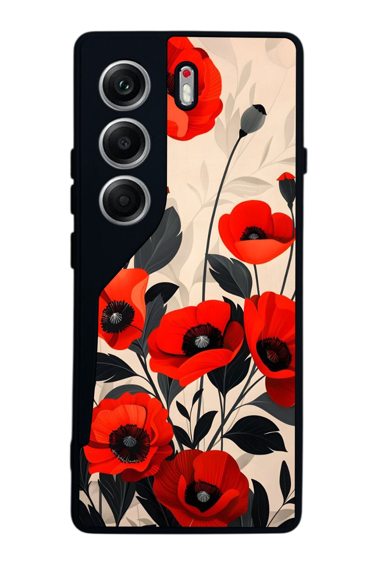 Tecno Camon 40 Uyumlu Floral Tasarımlı Glossy Premium Kılıf