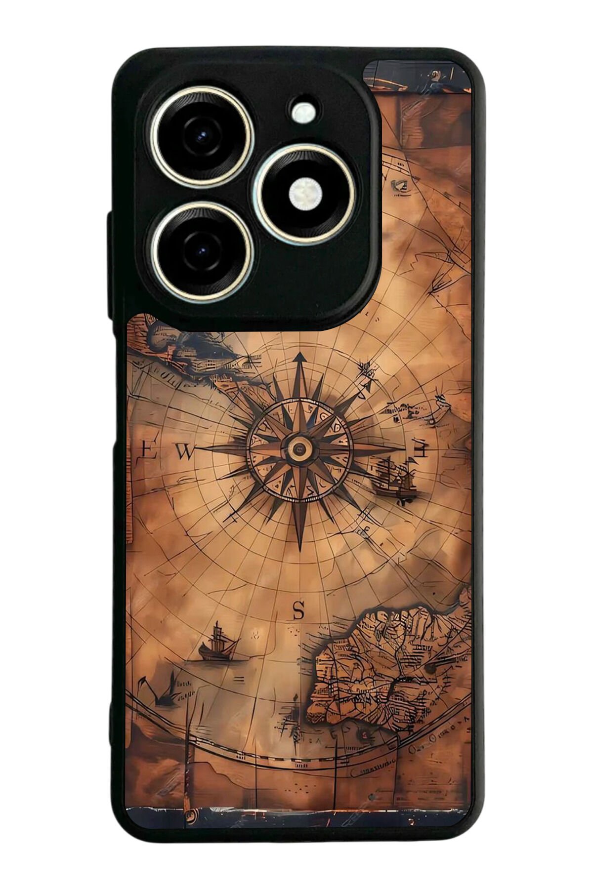 Infınıx Smart 8 Pro Uyumlu Harita Tasarımlı Glossy Premium Kılıf