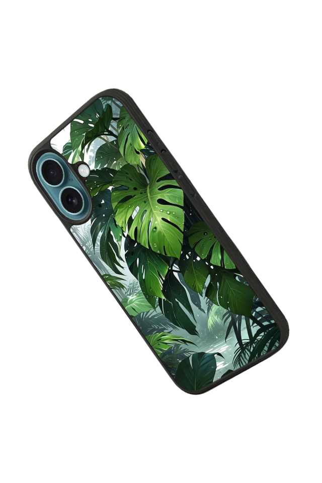 iPhone 16 Uyumlu Botanik Tasarımlı Glossy Premium Kılıf