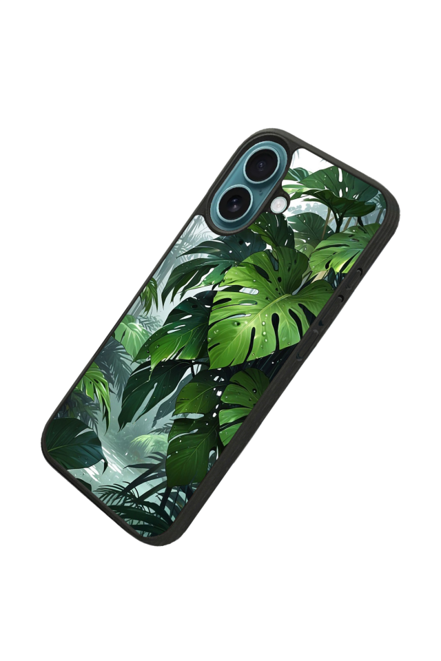 iPhone 16 Uyumlu Botanik Tasarımlı Glossy Premium Kılıf