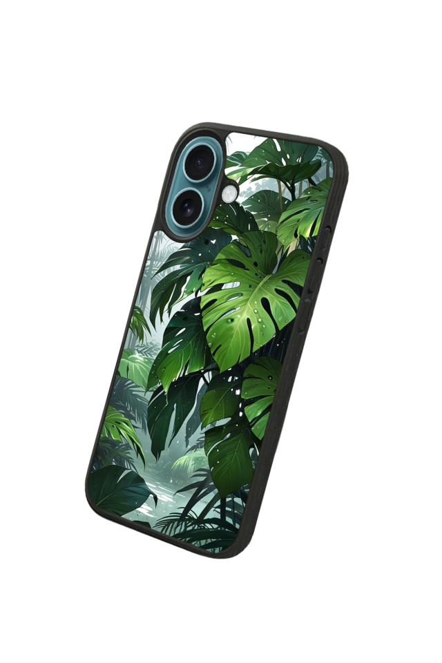 iPhone 16 Uyumlu Botanik Tasarımlı Glossy Premium Kılıf