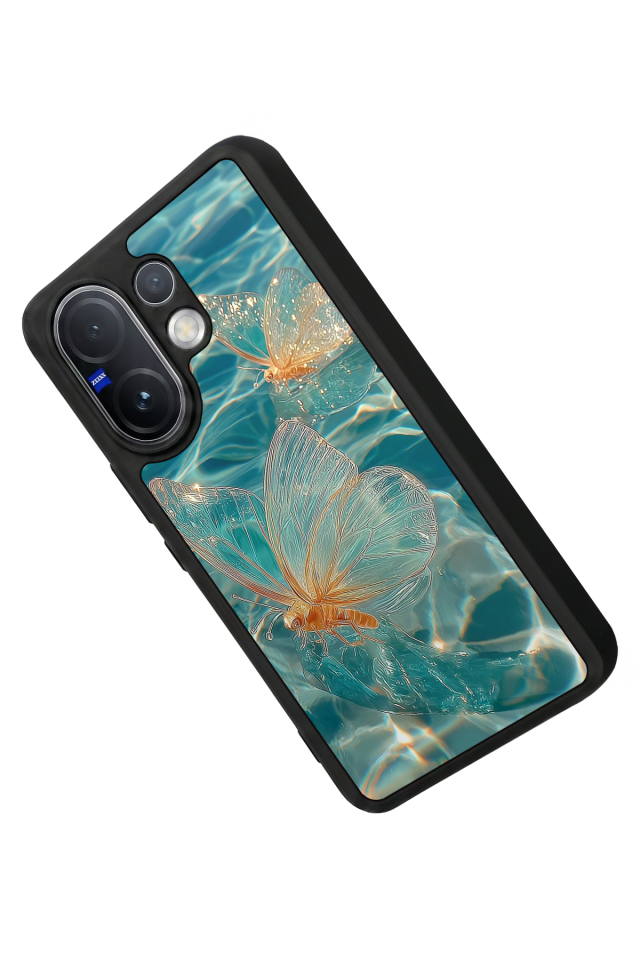 Vivo V60 Uyumlu Kelebek Tasarımlı Glossy Premium Kılıf
