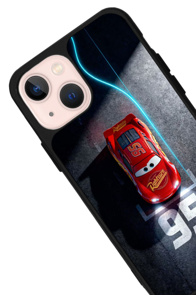 iPhone 15 Plus Uyumlu Şimsek McQueen Tasarımlı Glossy Premium Kılıf