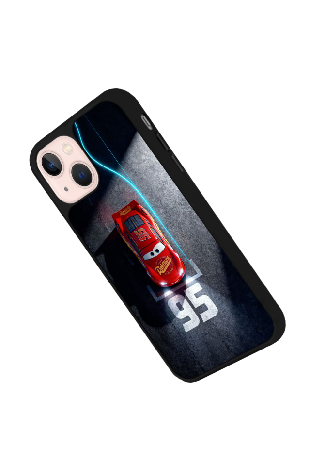 iPhone 15 Plus Uyumlu Şimsek McQueen Tasarımlı Glossy Premium Kılıf