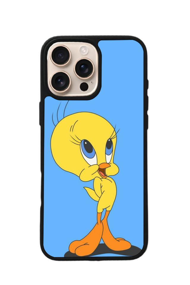 iPhone 14 Pro Uyumlu Tweety Tasarımlı Glossy Premium Kılıf