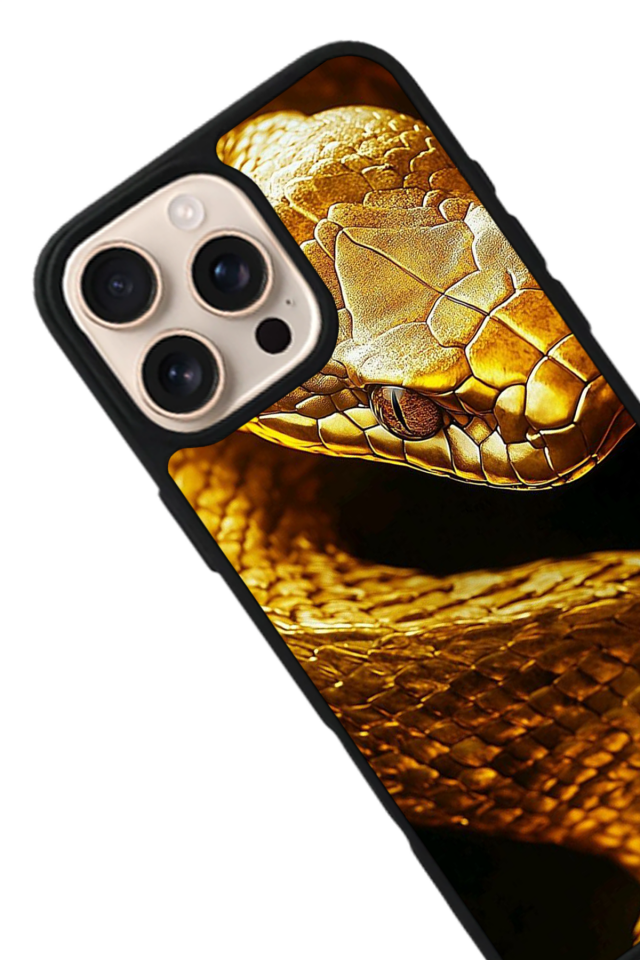 iPhone 15 Pro Max Uyumlu Yılan Tasarımlı Glossy Premium Kılıf