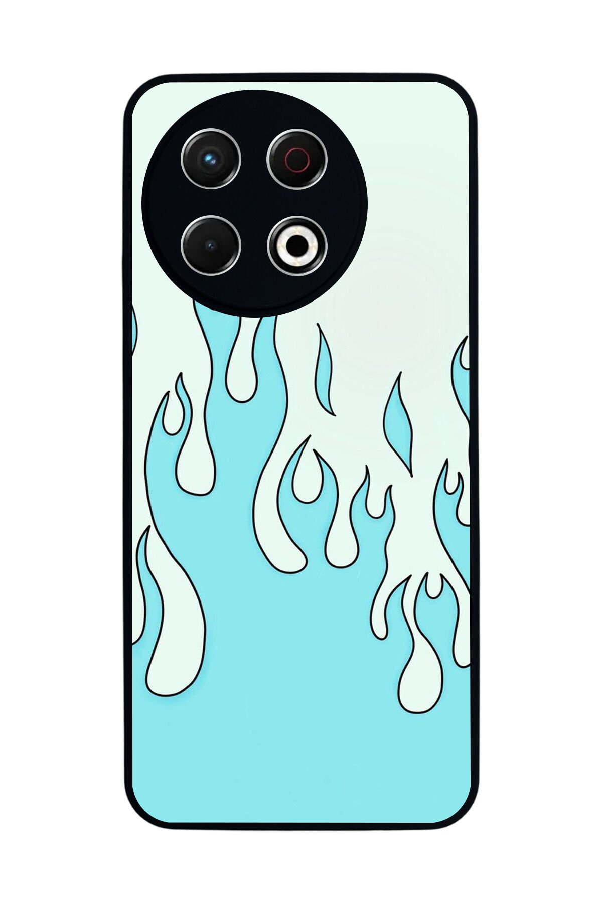 Tecno Spark 30 Pro Uyumlu Retro Flame Patterns Tasarımlı Glossy Premium Kılıf