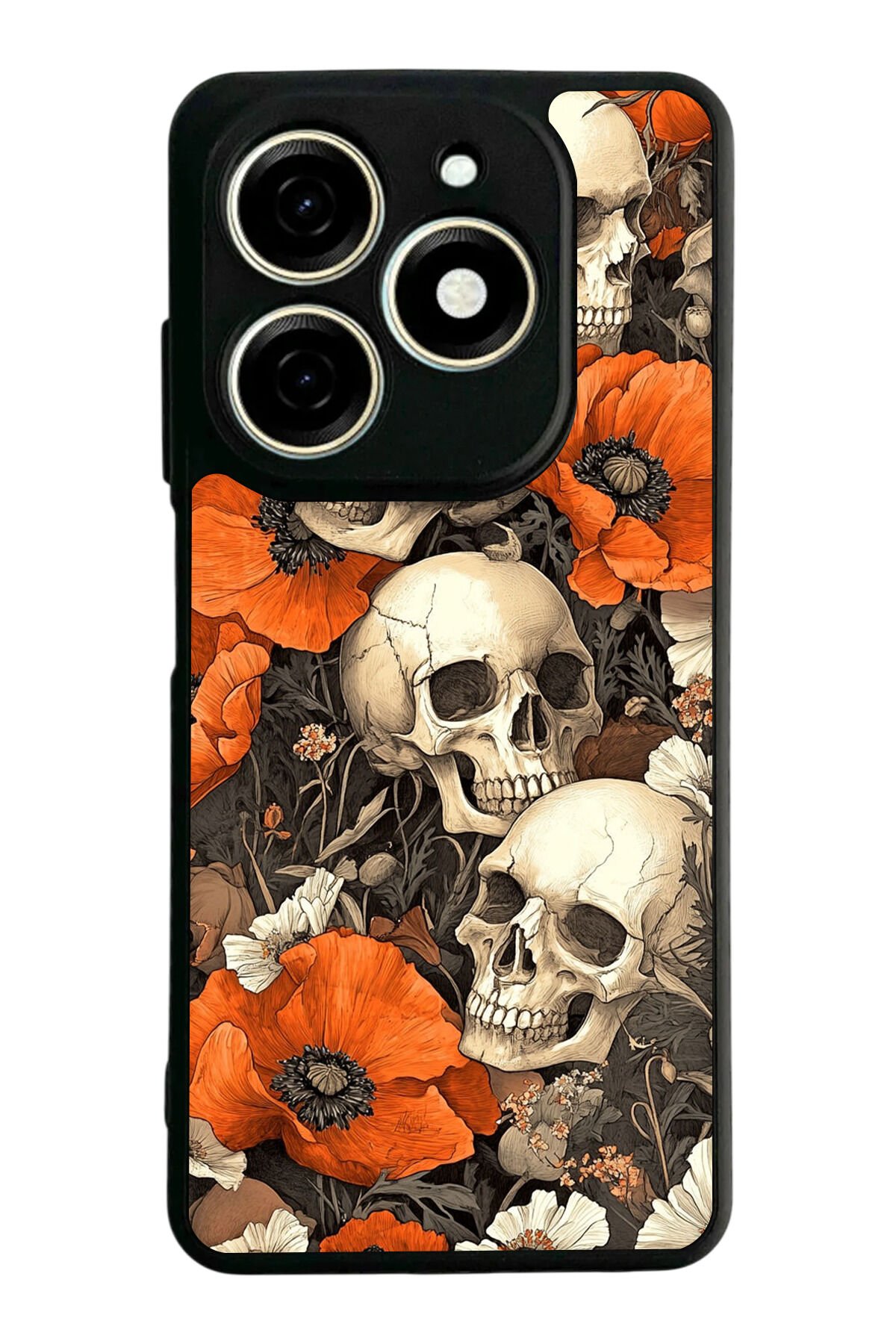 Tecno Spark 20/20C Uyumlu KuruKafa Tasarımlı Glossy Premium Kılıf