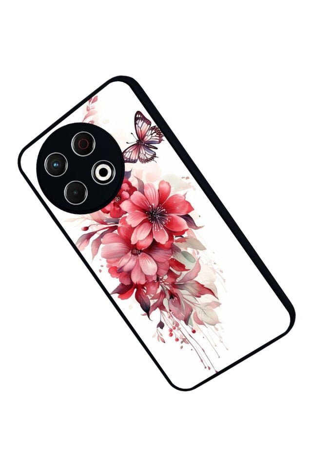 Tecno Spark 30 Pro Uyumlu Floral Tasarımlı Glossy Premium Kılıf