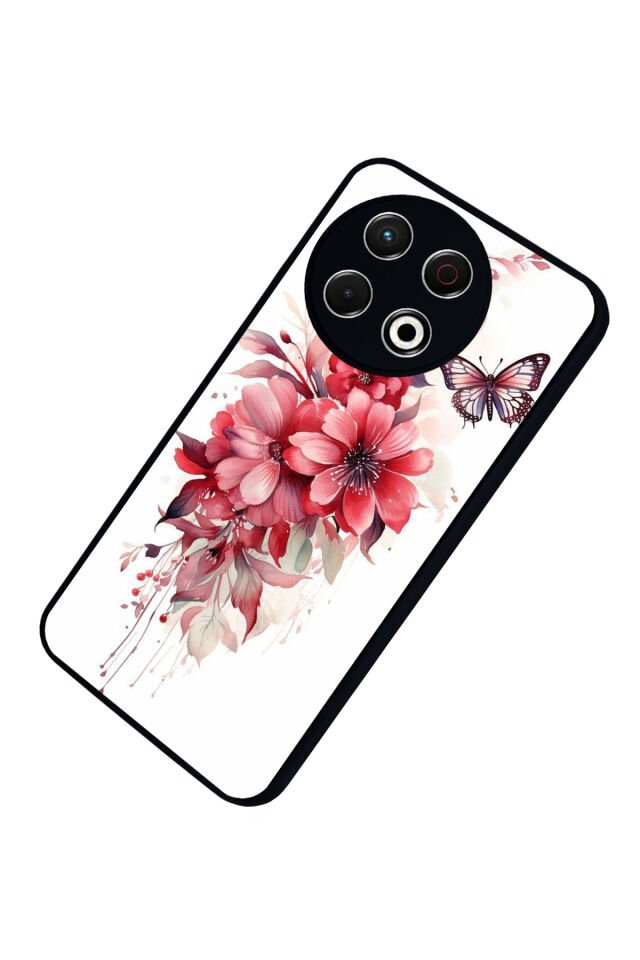 Tecno Spark 30 Pro Uyumlu Floral Tasarımlı Glossy Premium Kılıf