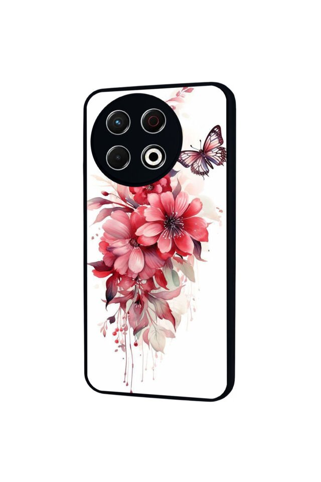 Tecno Spark 30 Pro Uyumlu Floral Tasarımlı Glossy Premium Kılıf