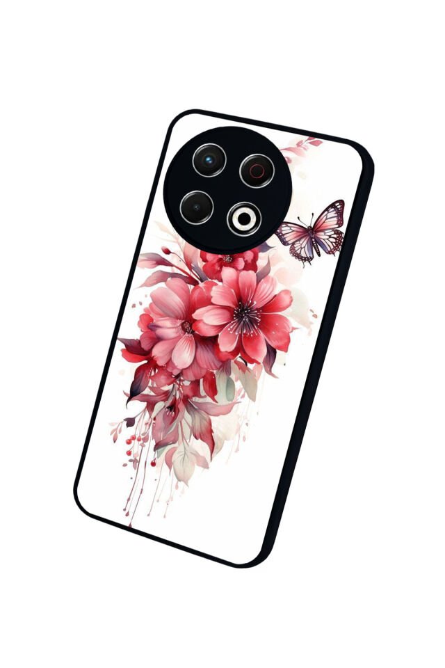 Tecno Spark 30 Pro Uyumlu Floral Tasarımlı Glossy Premium Kılıf