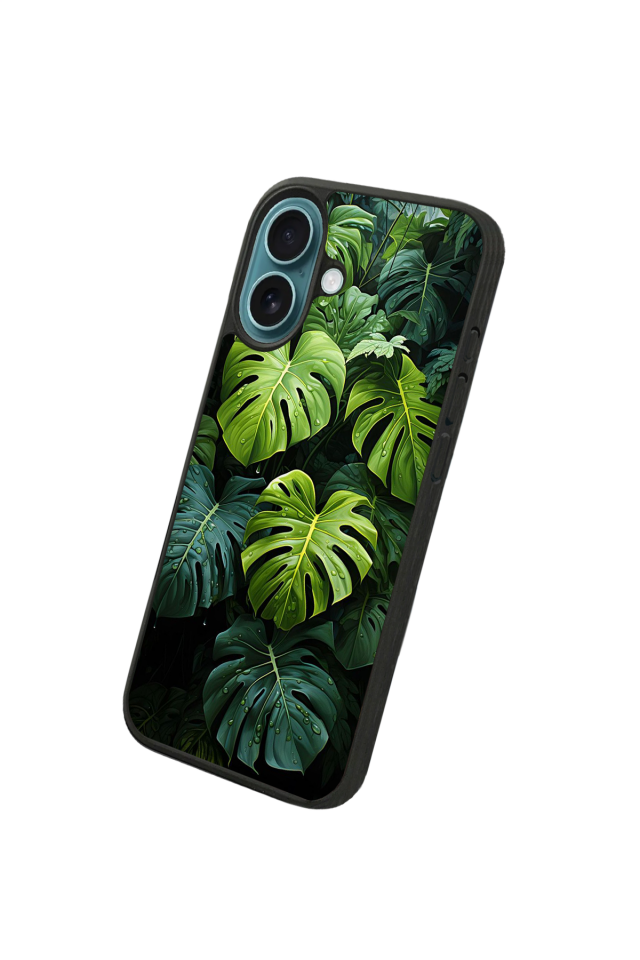 iPhone 16 Uyumlu Botanik Tasarımlı Glossy Premium Kılıf