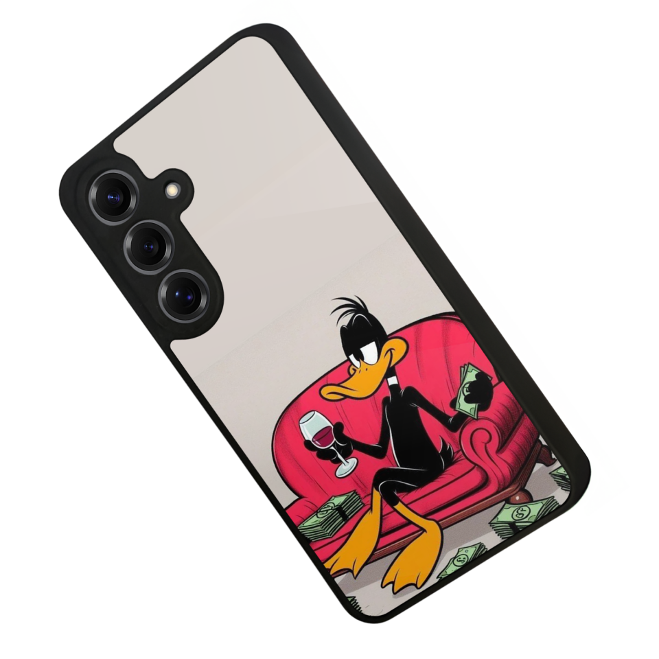 Samsung Galaxy S25 Uyumlu Daffy duck Tasarımlı Glossy Premium Kılıf