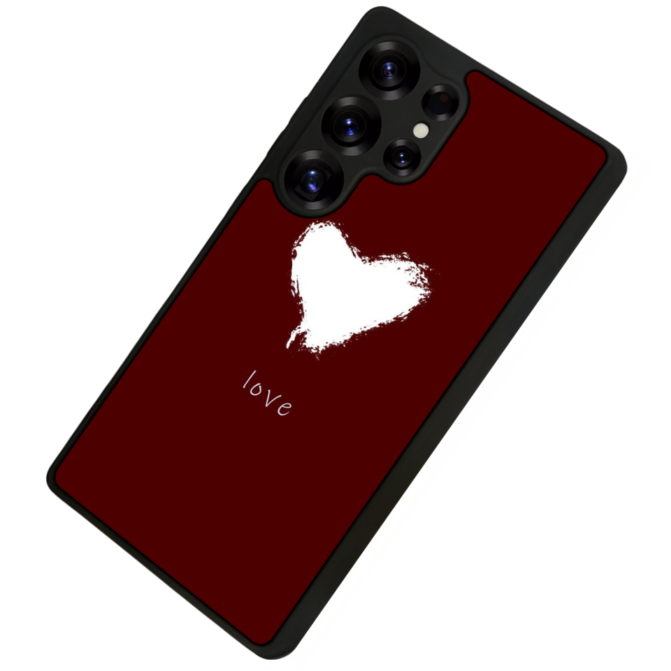 Samsung Galaxy S25 Ultra Uyumlu Kalp Love Tasarımlı Glossy Premium Kılıf