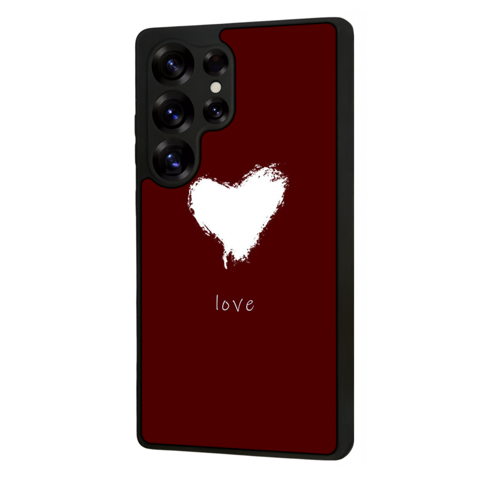 Samsung Galaxy S25 Ultra Uyumlu Kalp Love Tasarımlı Glossy Premium Kılıf