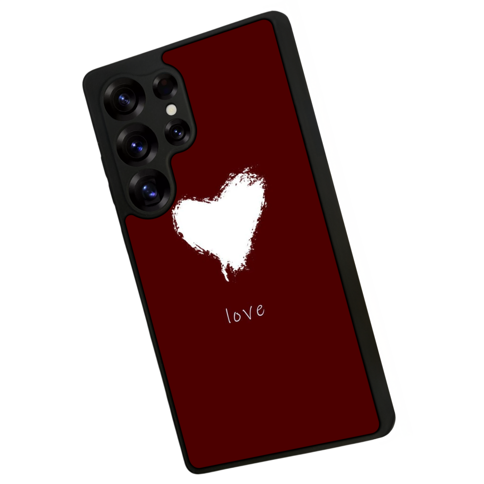 Samsung Galaxy S25 Ultra Uyumlu Kalp Love Tasarımlı Glossy Premium Kılıf