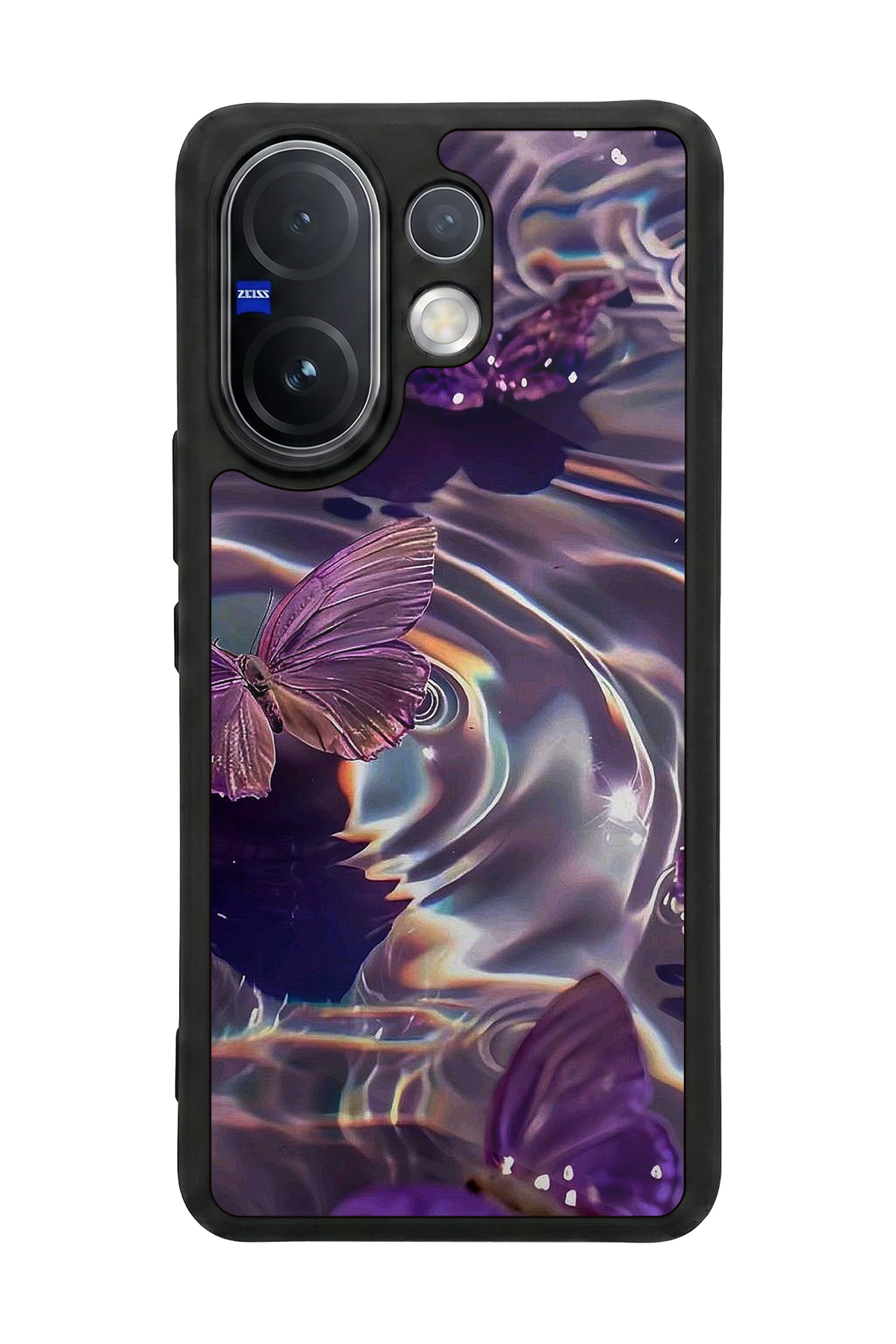 Vivo V60 Uyumlu Kelebek Tasarımlı Glossy Premium Kılıf