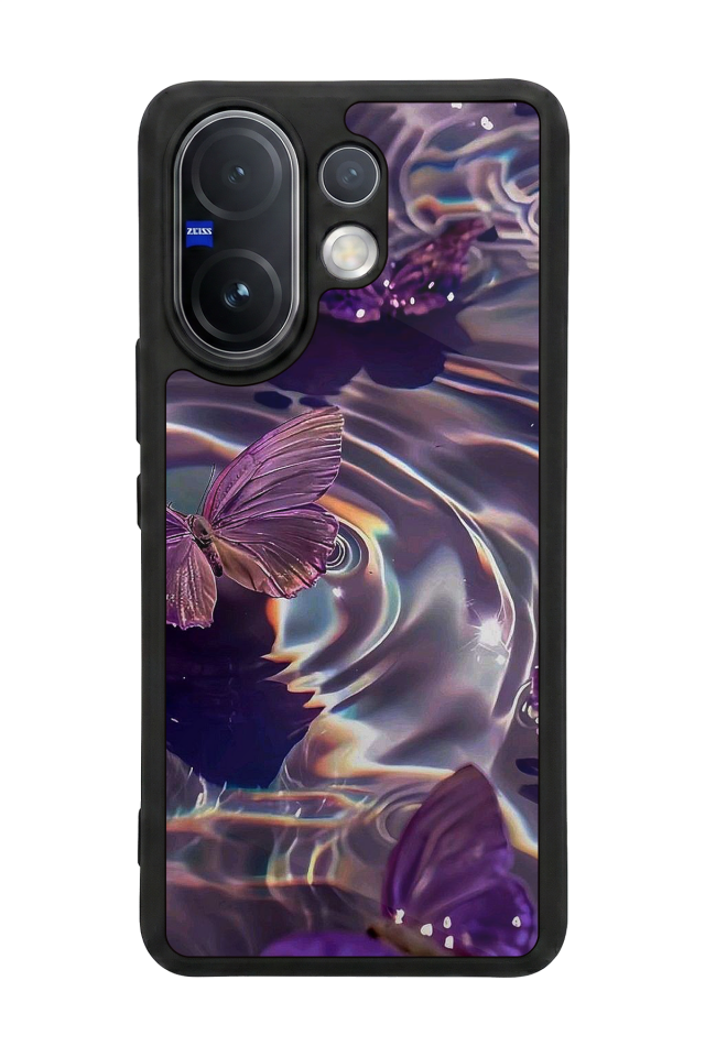 Vivo V60 Uyumlu Kelebek Tasarımlı Glossy Premium Kılıf
