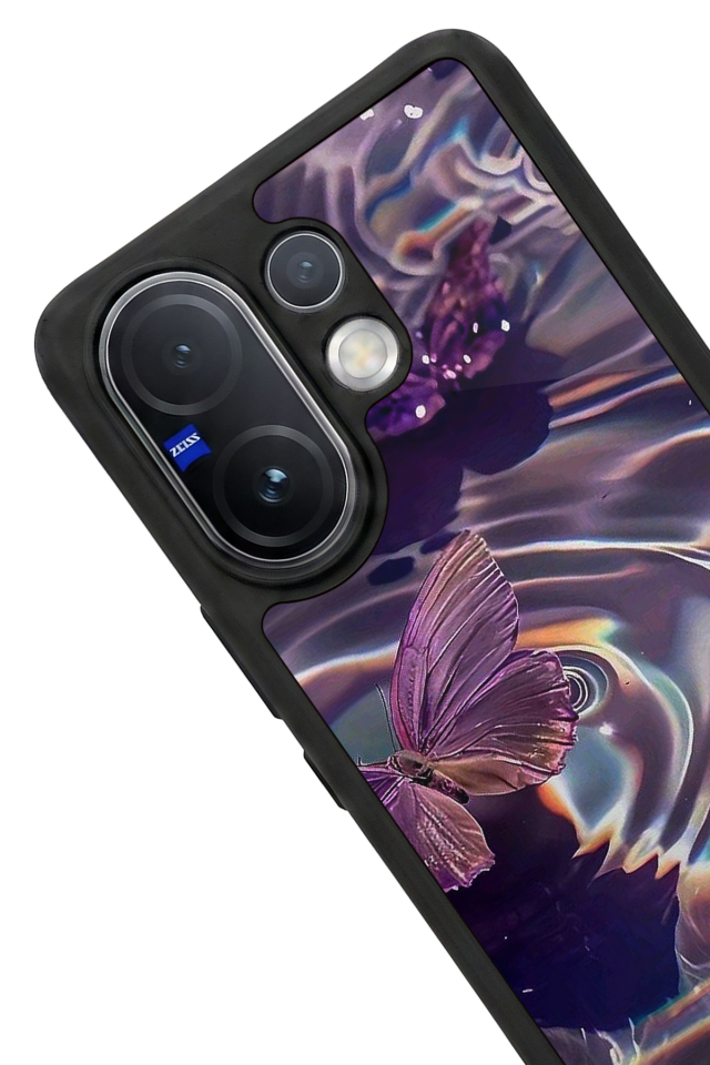 Vivo V60 Uyumlu Kelebek Tasarımlı Glossy Premium Kılıf