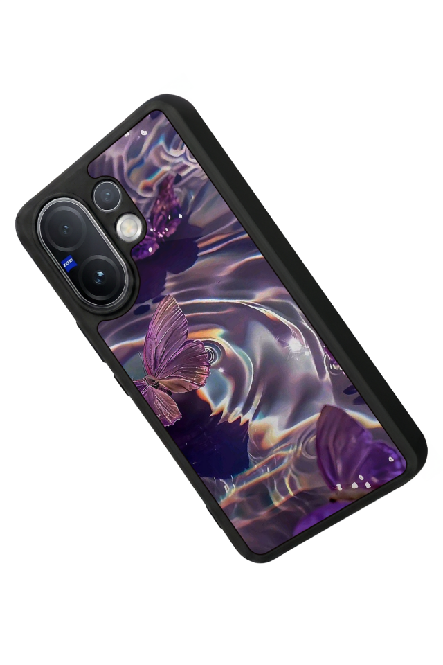 Vivo V60 Uyumlu Kelebek Tasarımlı Glossy Premium Kılıf