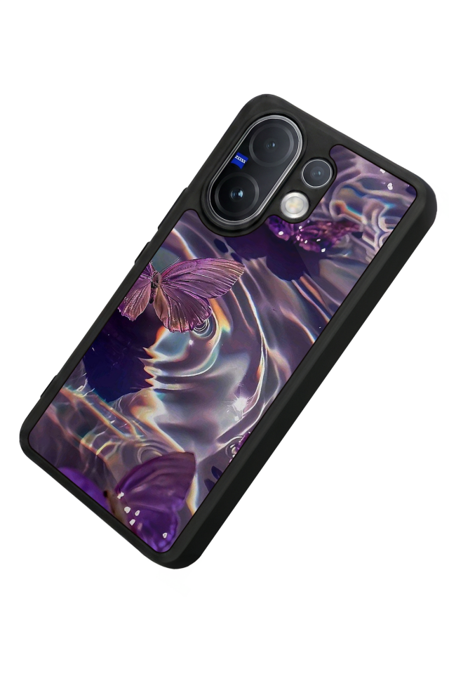 Vivo V60 Uyumlu Kelebek Tasarımlı Glossy Premium Kılıf