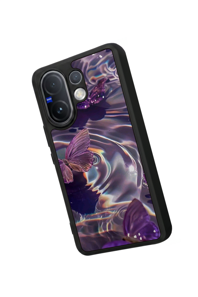 Vivo V60 Uyumlu Kelebek Tasarımlı Glossy Premium Kılıf