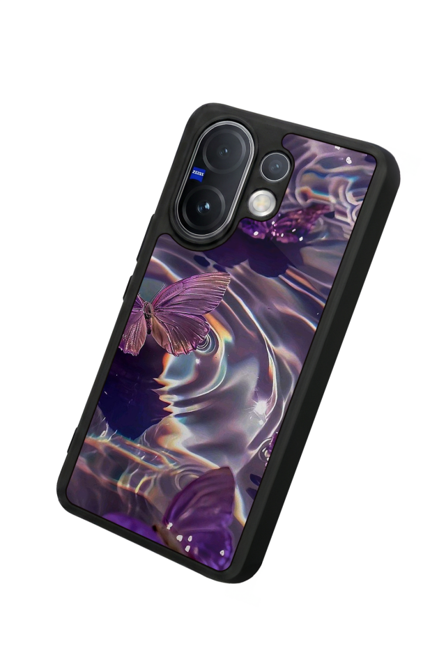 Vivo V60 Uyumlu Kelebek Tasarımlı Glossy Premium Kılıf