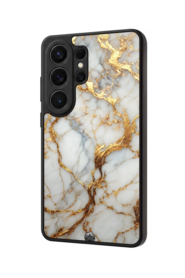 Samsung Galaxy S26 Ultra Uyumlu Mermer Marble Tasarımlı Glossy Premium Kılıf