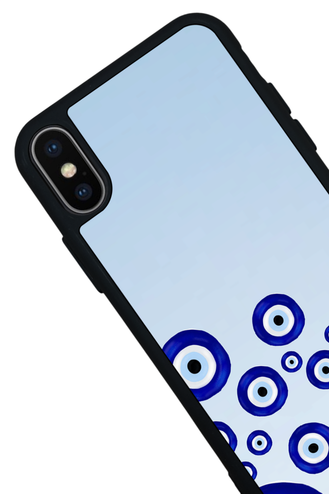 iPhone X/ XS Uyumlu Nazar Tasarımlı Glossy Premium Kılıf