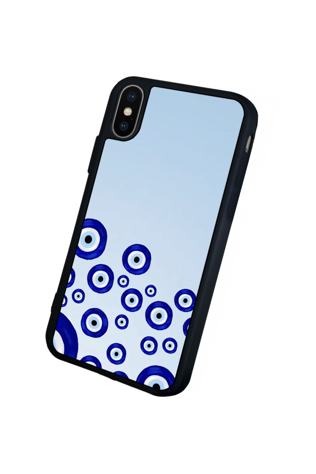 iPhone X/ XS Uyumlu Nazar Tasarımlı Glossy Premium Kılıf