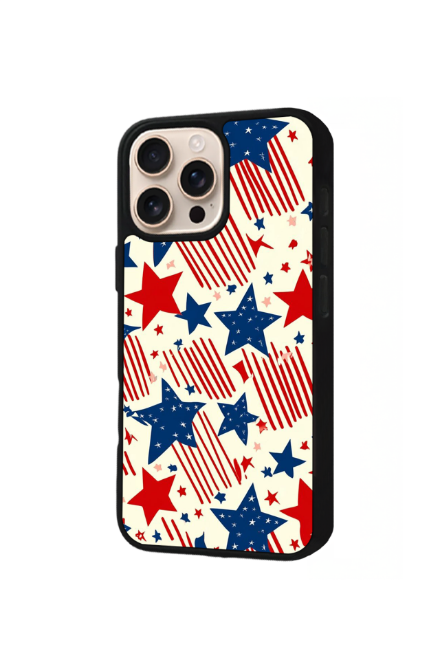iPhone 16 Pro Uyumlu Retro Yildizlar Tasarımlı Glossy Premium Kılıf
