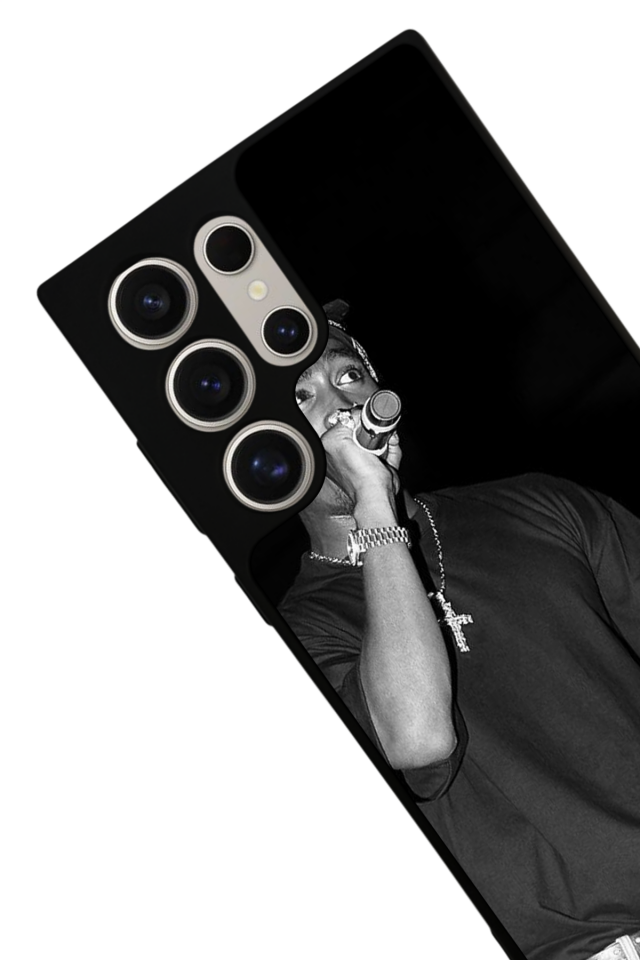 Samsung Galaxy S23 Ultra Uyumlu Tupac Tasarımlı Glossy Premium Kılıf