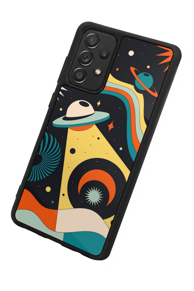 Samsung Galaxy A72 Uyumlu Uzay Tasarımlı Glossy Premium Kılıf