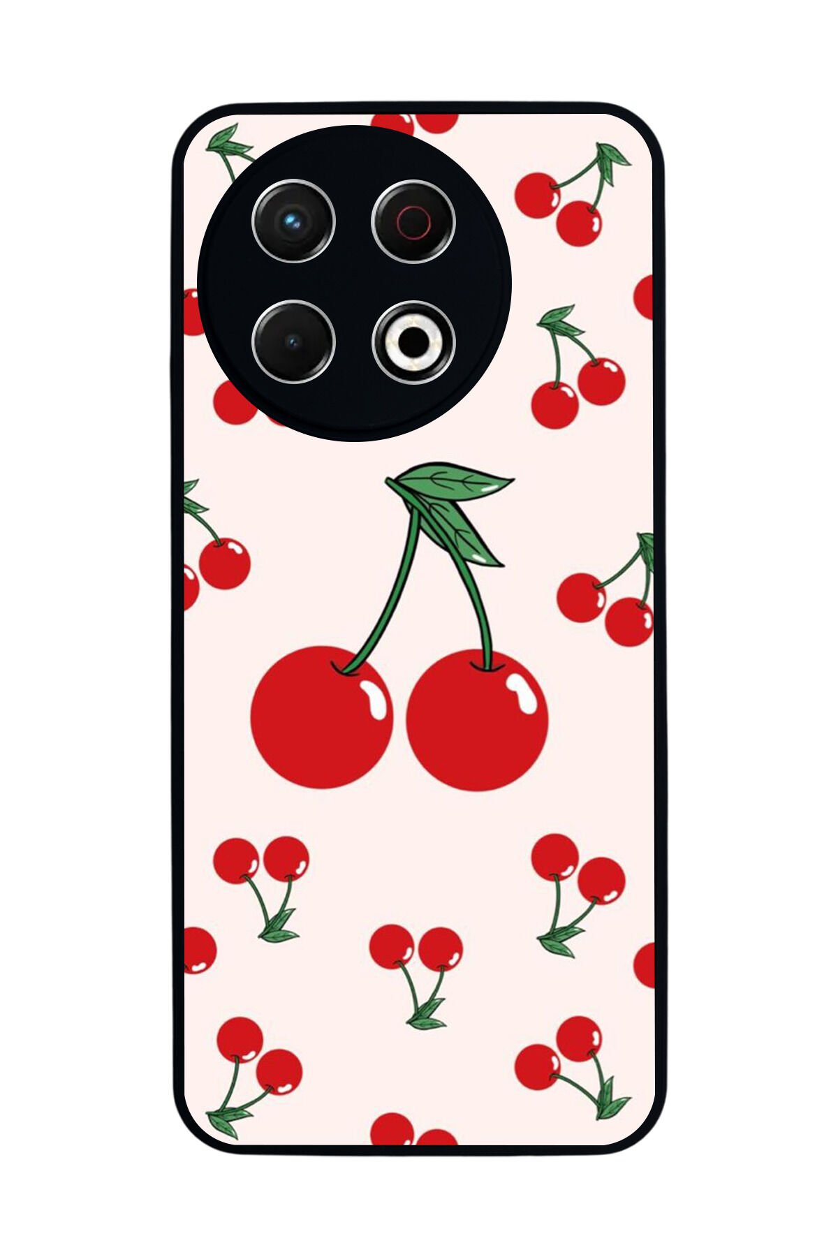 Tecno Spark 30 Pro Uyumlu Kiraz Tasarımlı Glossy Premium Kılıf