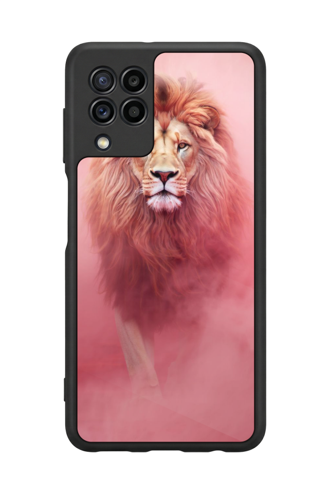 Samsung Galaxy M22 Uyumlu Aslan Tasarımlı Glossy Premium Kılıf