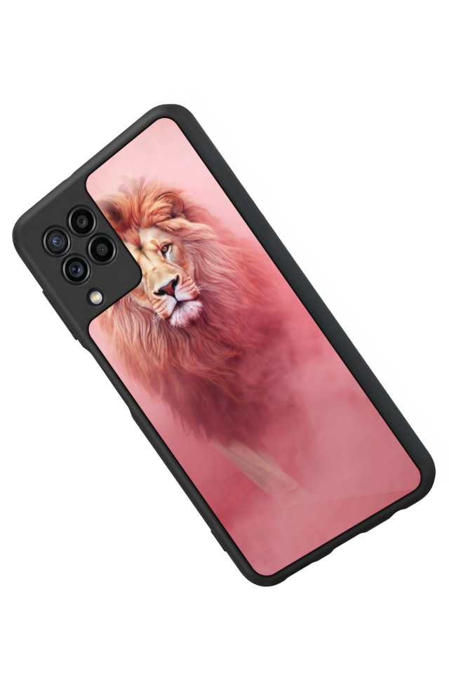 Samsung Galaxy M22 Uyumlu Aslan Tasarımlı Glossy Premium Kılıf